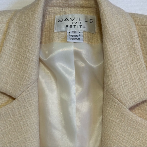 Vintage Wool Blazer Made in USA Blazer Business Suit Cream Petite Sz 2 Like New - Picture 9 of 12
